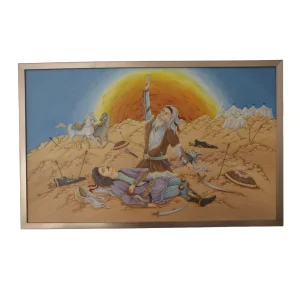 تابلو نگارگری و تذهیب رستم و اسفندیار